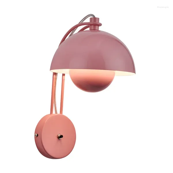 Настенный светильник в скандинавском стиле, минималистичный креативный грибной прикроватный столик, коридор, украшение для входа, кремовый стиль, светодиодный
