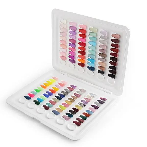 Exibição de prática de unhas em gel para unhas, cartão de exibição de esmalte, 120 cores, livro de exibição de gel para unhas, dicas de unhas, cartão de design de prática, salão de arte de unhas 231207