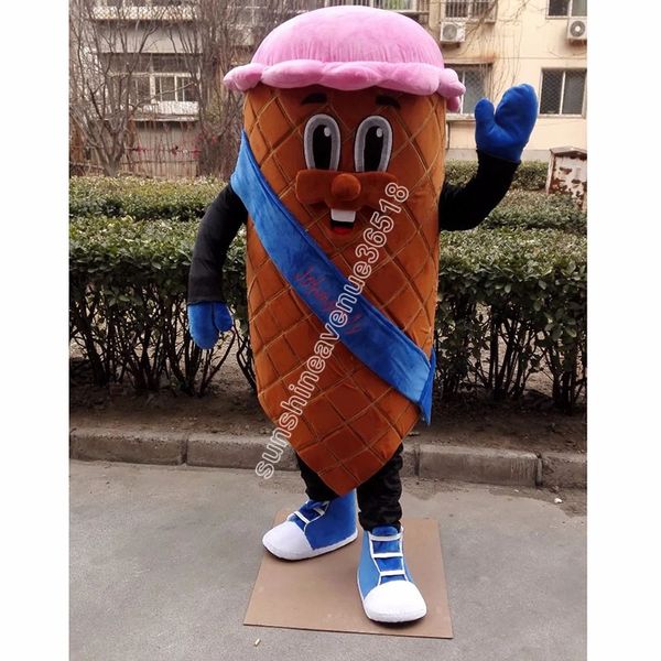 Nuovo costume della mascotte del gelato per adulti Personaggio a tema dei cartoni animati Carnevale unisex Halloween Birthday Party Fancy Outdoor Outfit per uomini e donne