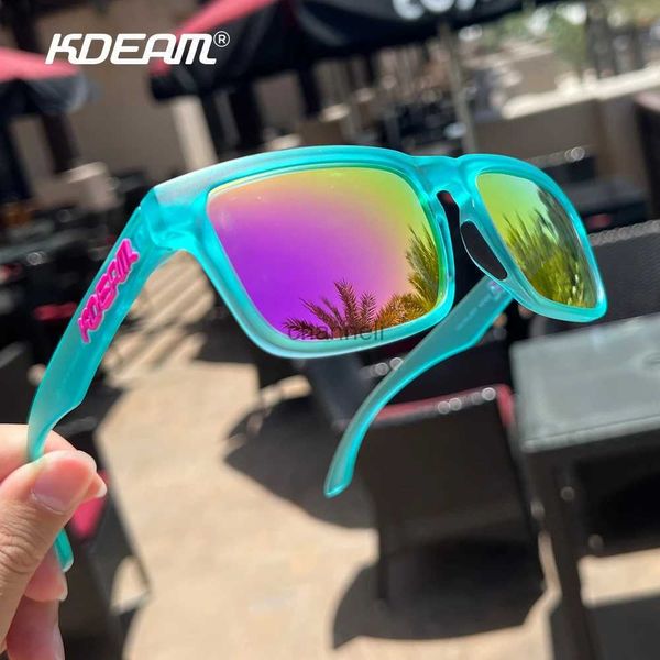 Outdoor-Brillen Echte Frauen Polarisierte Sonnenbrille Quadratischen Rahmen UV400 Sonnenbrille 31 Farben Verspiegelte Linse Outdoor Sport Brillen Radfahren Party KDEAM YQ231208