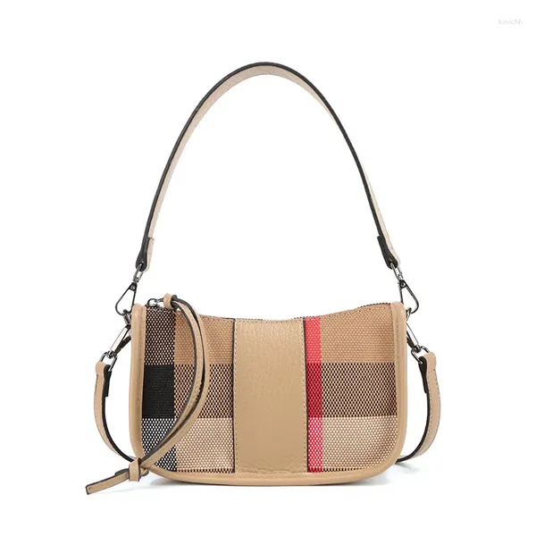 Abendtaschen Damen Luxus Handtasche 2023 Mode Plaid Stoff Unterarmtasche Eine Schulter Kleine Quadratische Vielseitige Umhängetasche