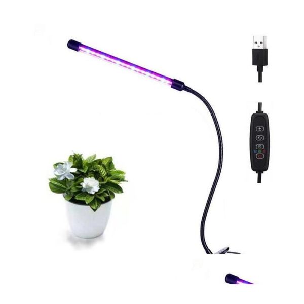 Outros suprimentos de jardim 20 LED planta interna de alta potência cresce luz com 3/9/12 horas temporizador USB Powered Fl Spectrum Plants Inve Homefavor Dh1P3