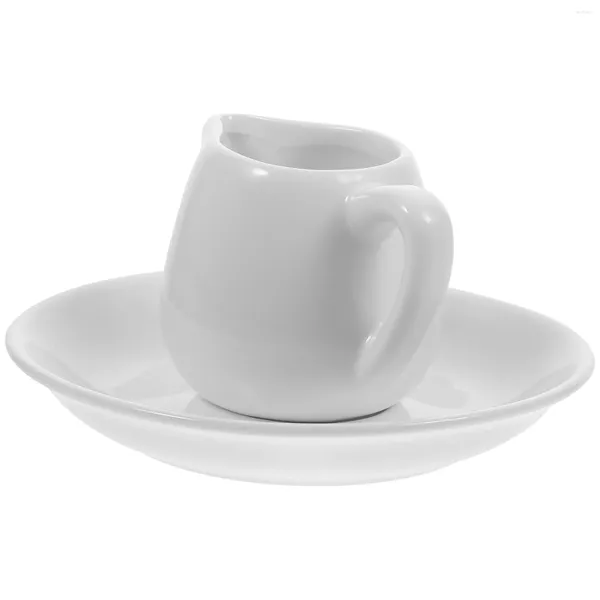 Set di stoviglie di brocca per il latte in ceramica, crema, salsiera, salsa, lattiera, sciroppo di caffè con piattino da cucina