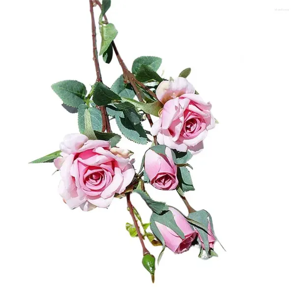 Flores decorativas útil ramo de rosa artesanato cor brilhante cena layout flor artificial casa jardim decoração de casamento