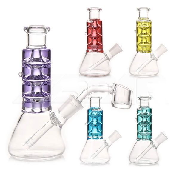 Tubi da fumo in vetro a spirale congelabile da 5,5 pollici Mini narghilè dotati di banger al quarzo da 14 mm