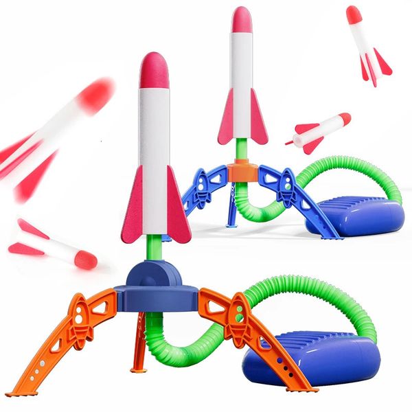 Aeronave Modle Crianças Air Stomp Rocket er Toy Flying Foam Rockets Foot Pump Jump Pressionado Jogo Interativo Ao Ar Livre para Crianças Meninos 231207