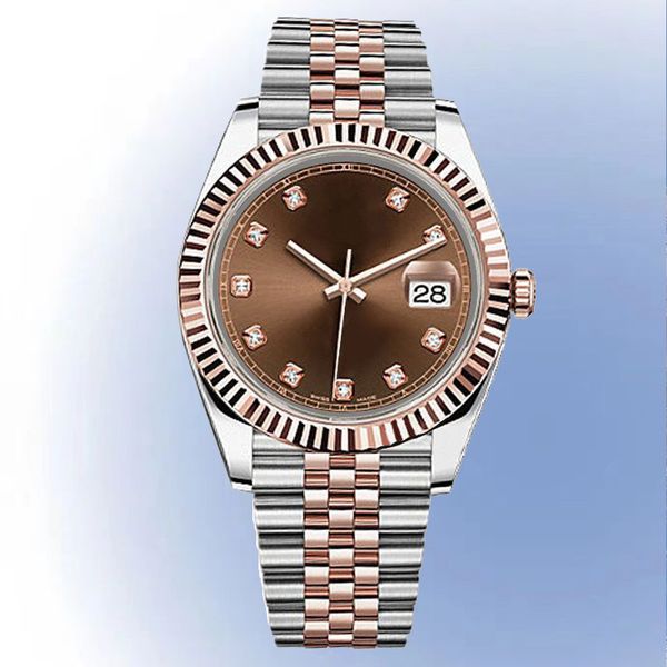 Uhr AAA, hochwertige Herren-Automatikuhr für Damen, 8215, mechanisches Uhrwerk, 36–41 mm, braunes Zifferblatt, wasserdicht, Saphir-Edelstahl, Roségold-Uhr mit Box
