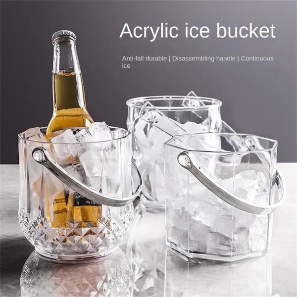 Secchielli per il ghiaccio e refrigeratori Trasparente Diamante per vino Raffreddatore per vino per feste Home Secchiello per ghiaccio per whisky Secchiello per champagne per ghiaccio Secchiello per birra termica Accessori bar 231207