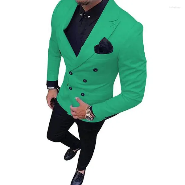 Herrenanzüge, klassischer modischer Anzug, zweiteilig, zweireihig, Reverskragen, Blazer, Jacke, Smoking, Hose, Hochzeit, Party (Jacke, Hose)