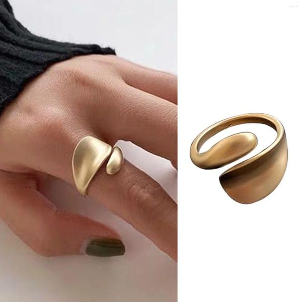 Cluster Ringe Einfache Offene Für Frauen Gold Farbe 2023 Mode Koreanische Straße Mädchen Hochzeit Einstellbare Knuckle Finger Schmuck