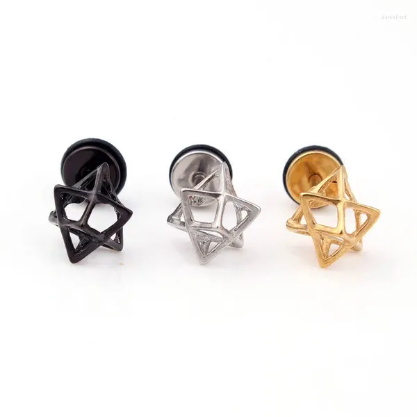 Ohrstecker Korea Ohrring Geometrisch Punk 316L Edelstahl Ohr Schwarz Fake Plugs Herrenschmuck Est Hiphop Titan