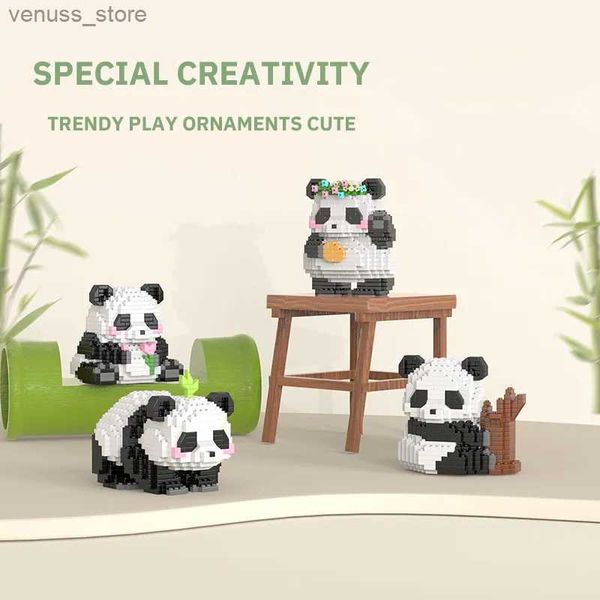 Blocchi creativi fai da te assemblabili animali carino MINI stile cinese animale panda building block giocattoli educativi per bambini modello mattoni R231208