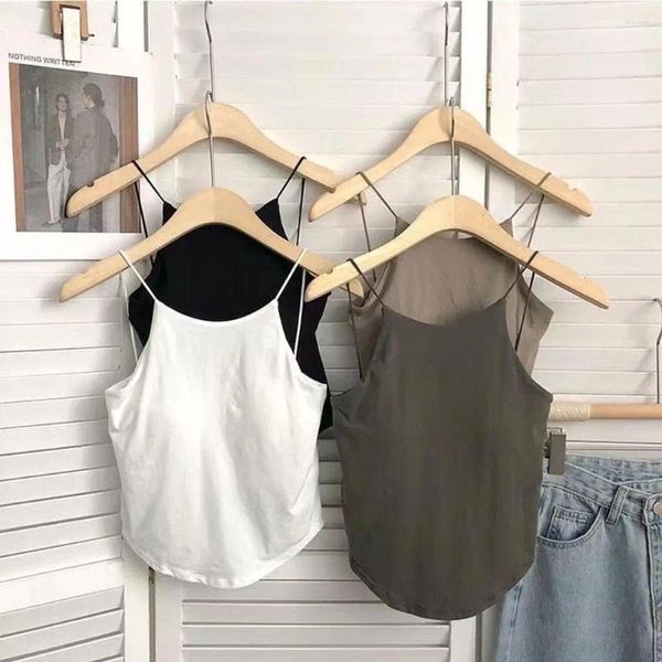 Camisoles tanques feminino topo feminino verão menina sexy cinta sem mangas fina camisola colete coreano all-match lingerie