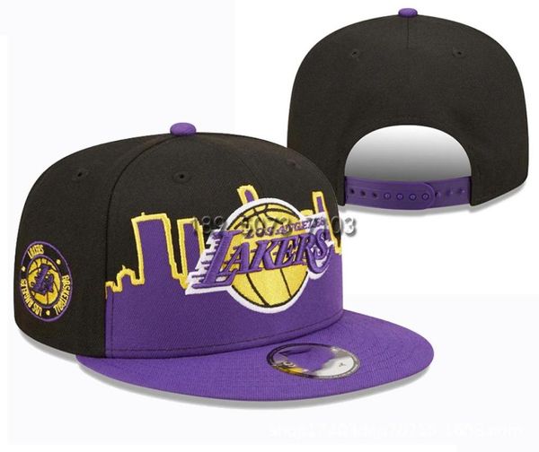 Cappello da baseball ricamato con lettere Casquette da basket dei Lakers, berretto da strada alla moda piatto7457488