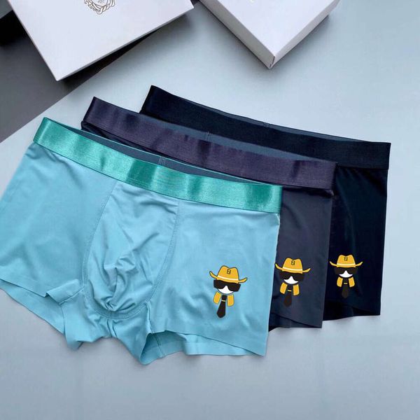 Underpants Mens Underwear Designer Curto Boxer Boxer Ice Silk Verão Seção Ultra Fina 2022 Popular Solto Shorts Cabeça Slit Sex Appeal Alta Qualidade