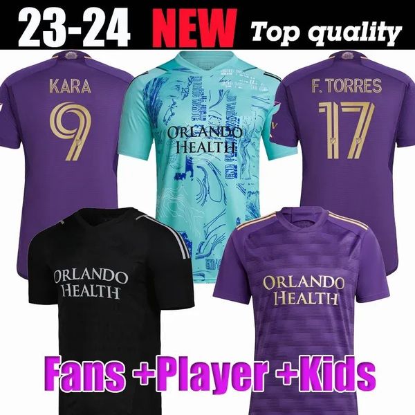 Fans Version Orlando City SC Fußball-Trikots 2022 2023 2024 F.TORRES Pereyra Kara CARTAGENA OJEDA 23 24 Fußball-Männer- und Kinder-Kits-Shirt