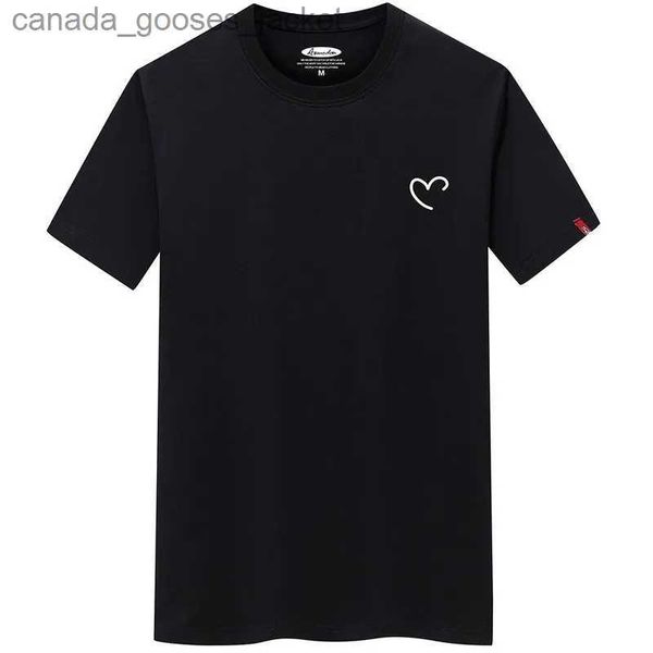 Erkekler Tişörtleri Erkekler İçin Tişört 2023 Aşırı Yaz Erkekler Pamuk Gömlek Erkekler Sıradan Tişört Aşk Baskı Tshirt O-Neck Kısa Sle Man Tops L231208
