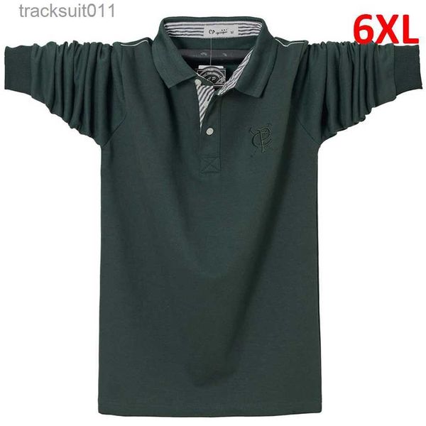 Homens camisetas Long Sle Camisas Homens Primavera Outono Camisa Plus Size 6XL Moda Casual Cor Sólida Algodão Preto Verde Marinha L231208