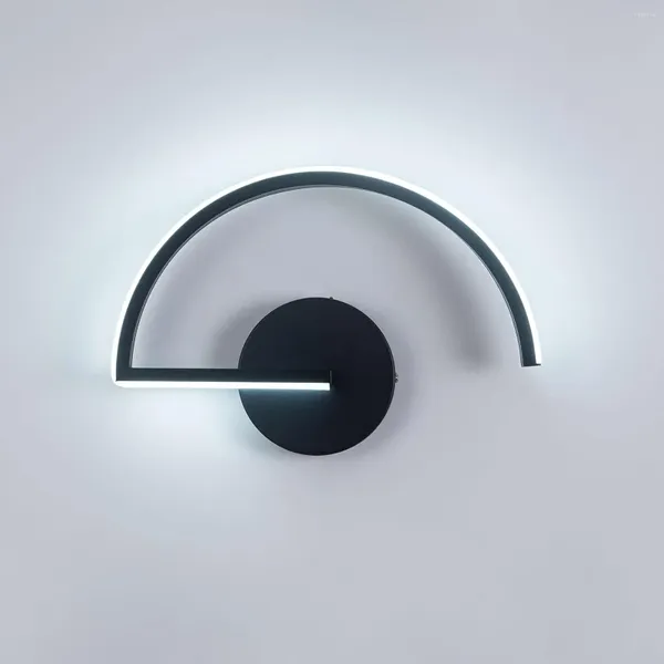 Lampada da parete Sconce Luci moderne 10W Nero per interni per corridoio Camera da letto Soggiorno 6500K Bianco freddo Decorazione dell'aula Magnetica