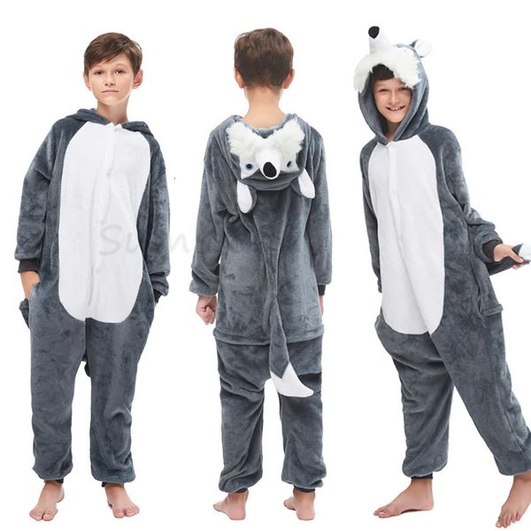 Pagliaccetti Animale Lupo Leone Licorne Tutina Costume per bambini Tuta Pigiama Kigurumi Unicorno per bambini Pigiama per neonate Ragazzi Indumenti da notte 231208