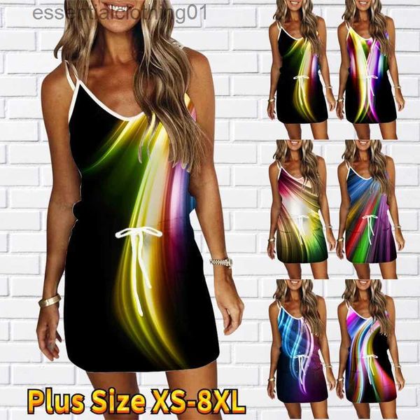 Vestidos sexy urbanos primavera os mais recentes modelos básicos de vestidos halter moda feminina deslumbrante impressão em cores flores sexy e elegante feminino XS-8XL L231208