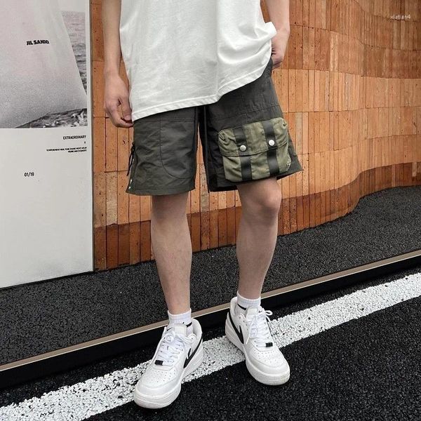 Männer Shorts Japanische Streetwear Männer Cargo Für Amerikanische Vintage High Street Frauen Gewebte Tasche Sommer Baggy