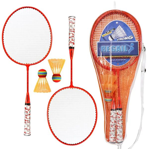 Corda da badminton 1 paio di racchette di colore fluorescente H6508 con 2 palline per bambini Gioco di sport all'aria aperta 231208