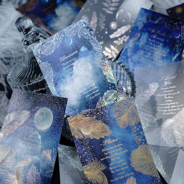 15 teile/los Memo Pads Material Papier Vintage Glasierte Sterne Mond Junk Journal Scrapbooking Karten Retro Hintergrund Dekoration