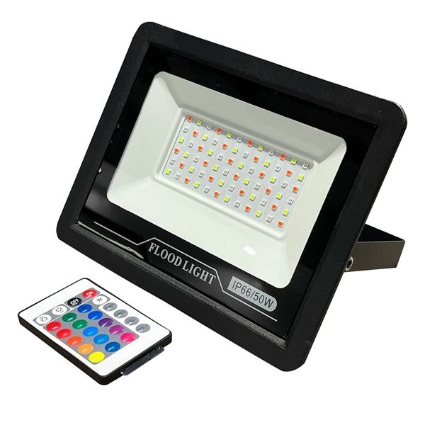 RGB-LED-Flutlicht, 20 W, 30 W, 50 W, 100 W, 220 V, 110 V, Flutlicht, Außenwandfluter, Reflektor, IP66, wasserdicht, Gartenbeleuchtung