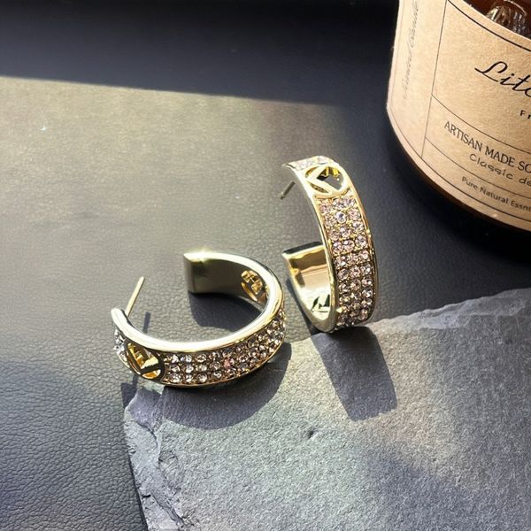 Moda diamante hoop brincos mulheres boutique designer jóias com caixa amor romântico presente para mulheres brincos estilo elegante novo designer brincos