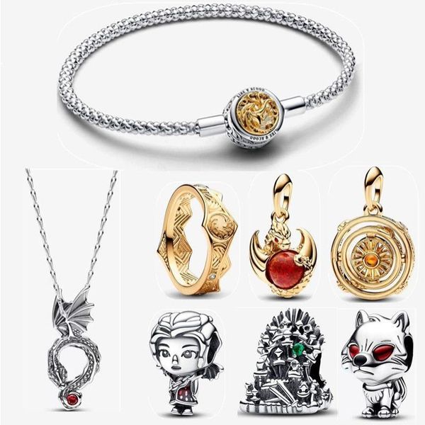 2023 Halloween Nuovi braccialetti firmati per gioielli da donna Fai da te Bracciale orecchino Anello in oro Gioco Draghi Collana con ciondolo in vetro f Lpbf