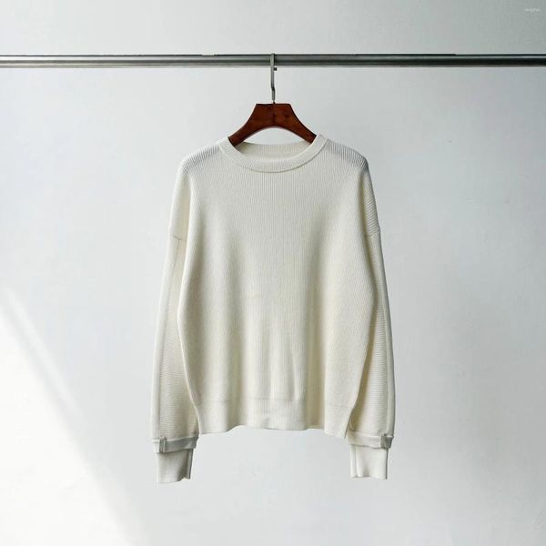 Suéteres femininos Cashmere Mulheres Knit Sweater Branco Roxo Cinza Círculo Cadeia Mangas Compridas Elegante 2023 Outono Feminino O Pescoço De Malha Jumper