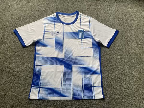 23 24 Grécia Camisetas Masculinas Verão Lazer Esporte Respirável Tecido Crachá Bordado Ao Ar Livre Esportes Casuais Camisa Profissional