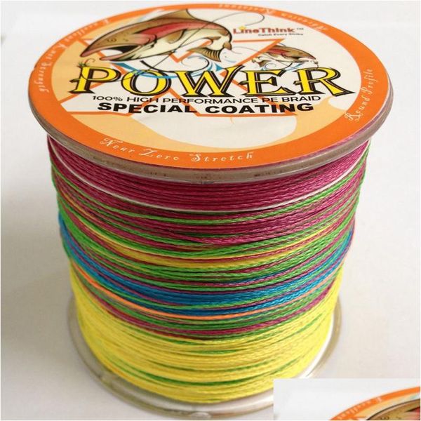 Linha de trança 4 fios Power Trançado Pesca 500M Japonês Mtifilament 10Lb-100 Lb Incrível Superline Zero Stretch Drop Delivery Sport Otkhw