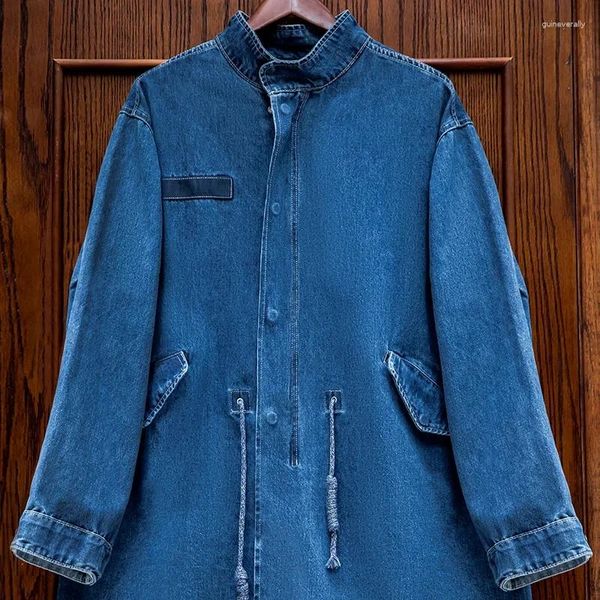 Мужские куртки Maden American Retro M65 Джинсовые плащи с рыбьим хвостом Свободный профиль Ветровка средней длины Осеннее повседневное пальто