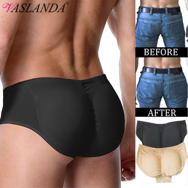 Sexy levantador masculino acolchoado briefs booster realçador respirável roupa interior shapewear falso bunda push up cup cuecas