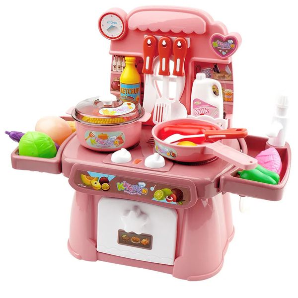 Puppenhauszubehör, Küchenspielzeug, imitierter Koch, leichte Musik, so tun, als würde man kochen, Essen spielen, Geschirr-Set, sicher, niedlich, für Kinder, Mädchen, Geschenk, lustiges Spiel, GYH 231207