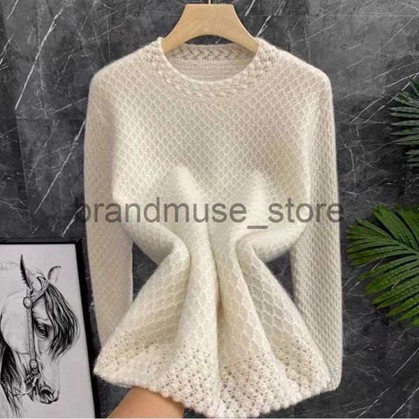 Damen-Strick-T-Shirts, Woll-Kaschmir-Pullover, Damen-Pullover, dreidimensionaler dreidimensionaler 3D-Aushöhlungs-Rundhals-Pullover, Strickpullover, Herbst, Schnäppchenpreis, neues modisches Top, J231208