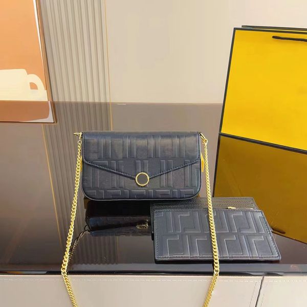 Роскошная дизайнерская сумка на ремне, женская сумка для макияжа, 3 предмета, через плечо, оптовая продажа, тройная натуральная кожа, мужские кошельки, сумка-тоут, женская сумка-кошелек с золотой цепочкой