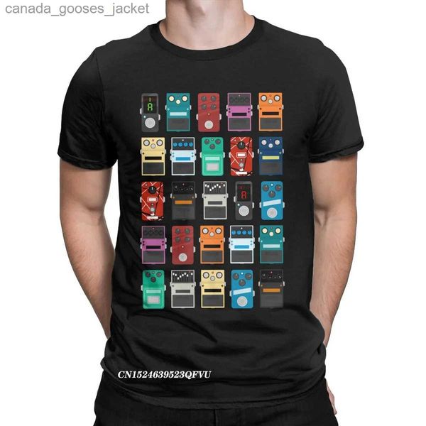 Homens camisetas Esome pedal board guitarra t-shirts para homens tripulação pescoço algodão tshirt sic harajuku camiseta tamanho grande roupas l231208