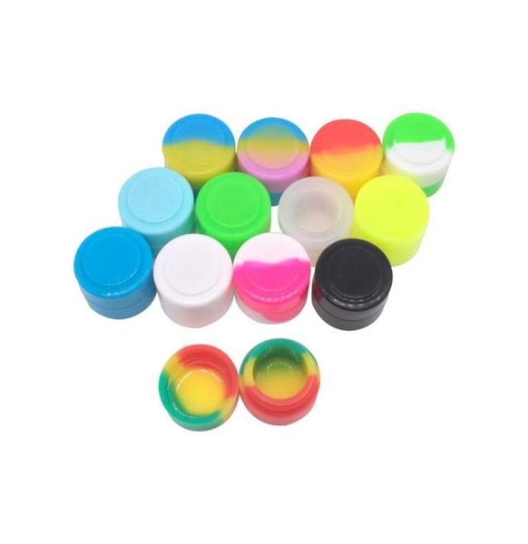 200 X Contenitore per cera Barattolo in silicone 2ml Mini Barattolo rotondo in gomma siliconica antiaderente Contenitore Contenitore per stoccaggio in siliocne Colori misti T1999360