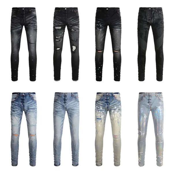 Jeans Roxo Ksubi Designer Mens Rasgado Reto Regular Denim Lágrimas Lavadas Velho Longo Bl 3 Atacado 2 Peças 10% Dicount