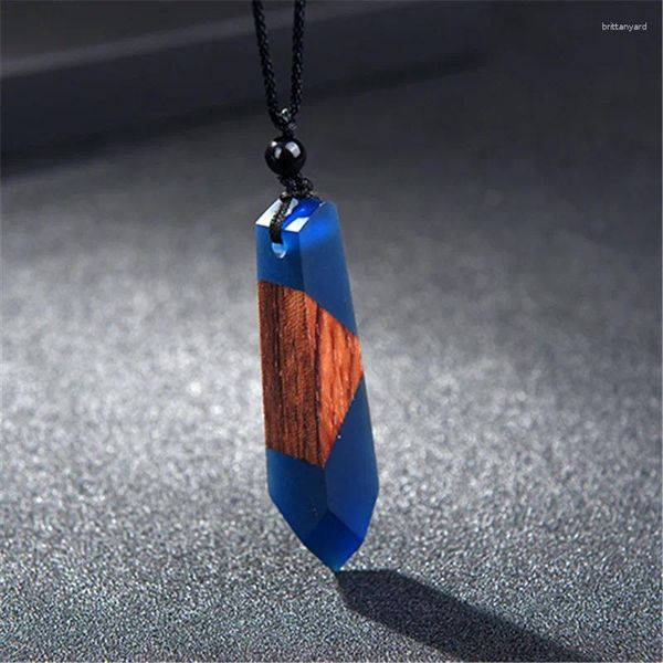 Anhänger Halsketten Drop Mode Frauen Männer Halskette Handgemachte Harz Natürliche Holz Anhänger Seil Kette Holz Unisex Schmuck Geschenke