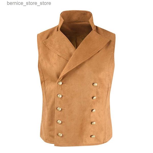 Gilet da uomo Uomo Casual Doppio Petto Cowboy Completo Gilet Scollo a V Formale Bottone grande Comodo Morbido Senza maniche Come Gilet Abbigliamento Q231208