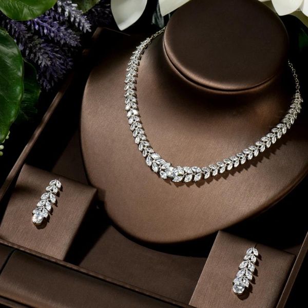 Orecchini di collana set Hibride Luxury Leaf design