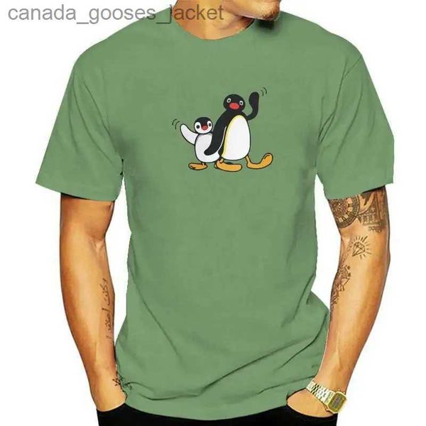 Magliette da uomo Pingu Magliette da uomo Penguin Series Cartoon Meme Bambini Retro Cute Funny Magliette Camisas Tops Magliette Premium Cotton L231208