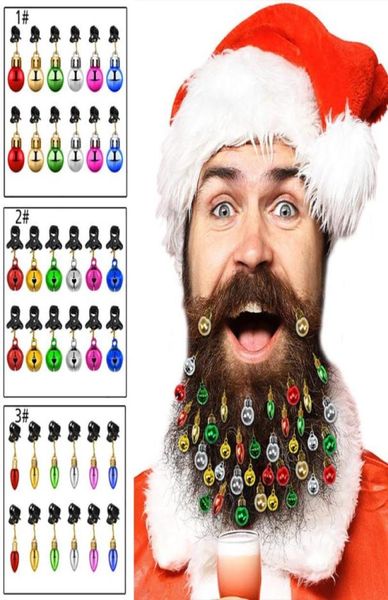 Decoração de festa 12pcs lâmpada de natal contas barba ornamento colorido clipe bola pingente de natal brilhante9075601