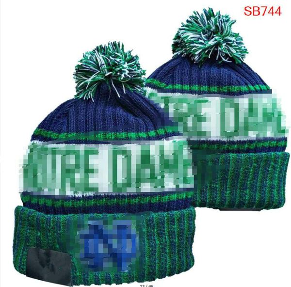 Cappellini da uomo Cappelli NCAA Alabama Tutte le 32 squadre Risvolto lavorato a maglia Notre Dame Fighting Berretti irlandesi A righe Lana laterale Calda USA College Sport Cappello lavorato a maglia Berretto per donna a0