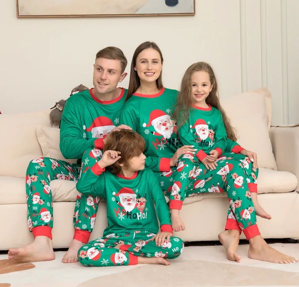 Passende Familien-Outfits suchen Weihnachts-Pyjama-Set, Weihnachts-Elch-Druck, Eltern-Kind-2-teiliger Anzug, Baby-Hunde-Strampler, Jahreskleidung 231207