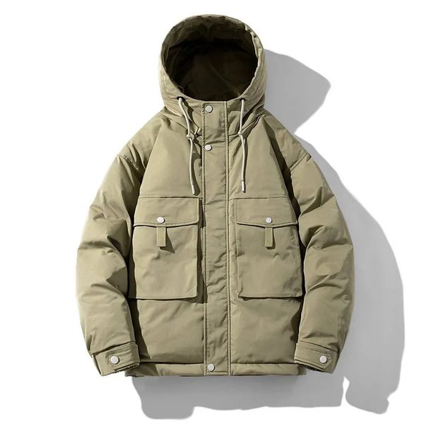 Mens Jaquetas Estilo Coreano Jaqueta de Inverno Homens Japonês Retro Com Capuz Algodão Casaco Grande Tamanho Casual Engrossar Quente Parkas Windbreaker 231208